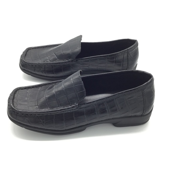 Cloudwalkers Black Faux Gator Loafers Women's 7W - Picture 2 of 5